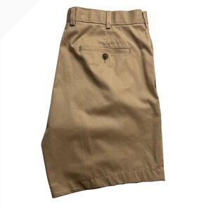 Brooks Brothers Advantage Chino Shorts Mens 38 Khaki Tan Pleated Stretch (Read)